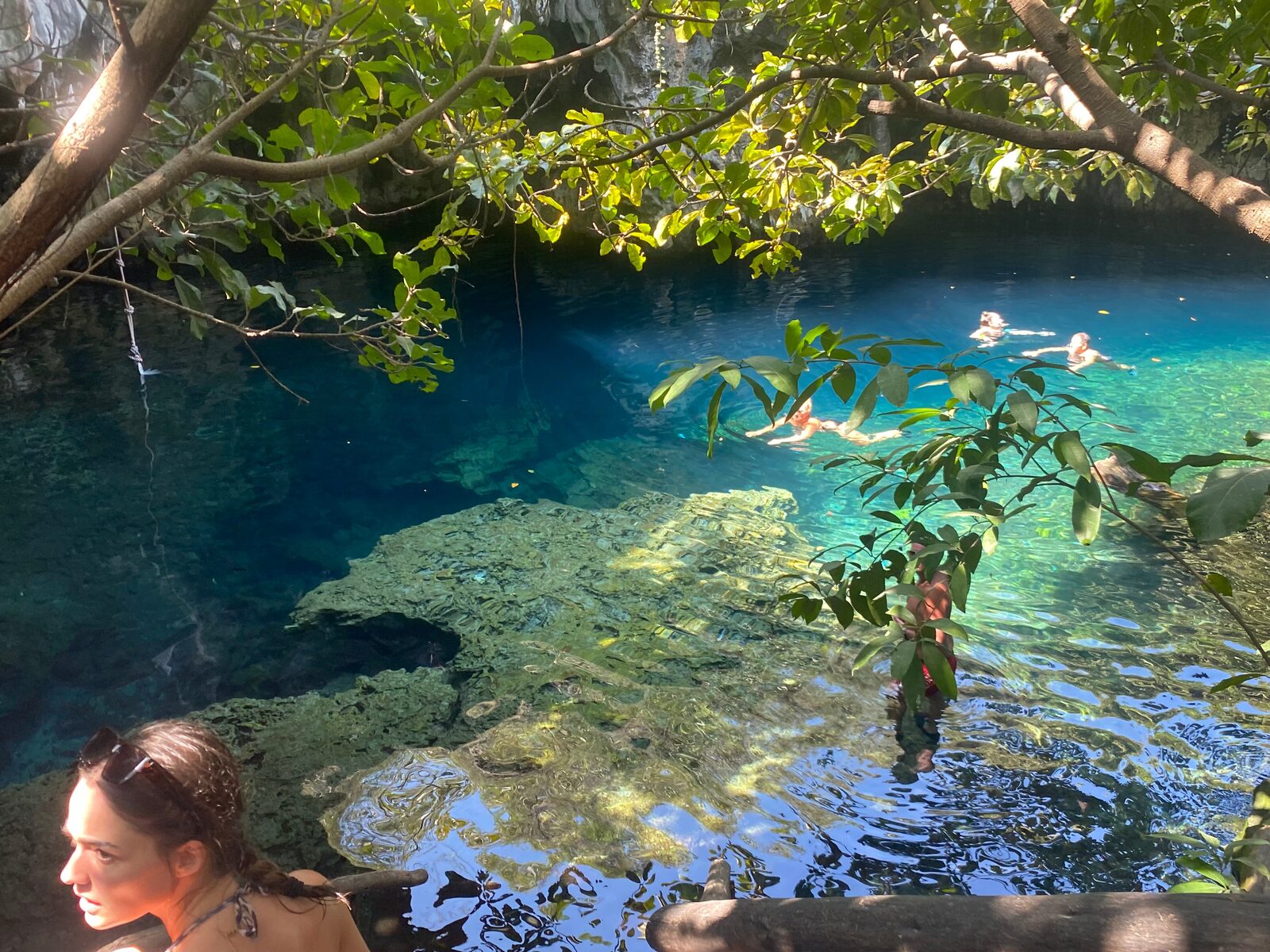 Turquoise water inside a natural Zanzibar swimming cave