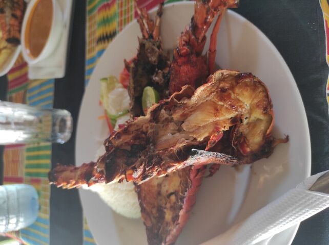 Grilled lobster, a Zanzibar specialty